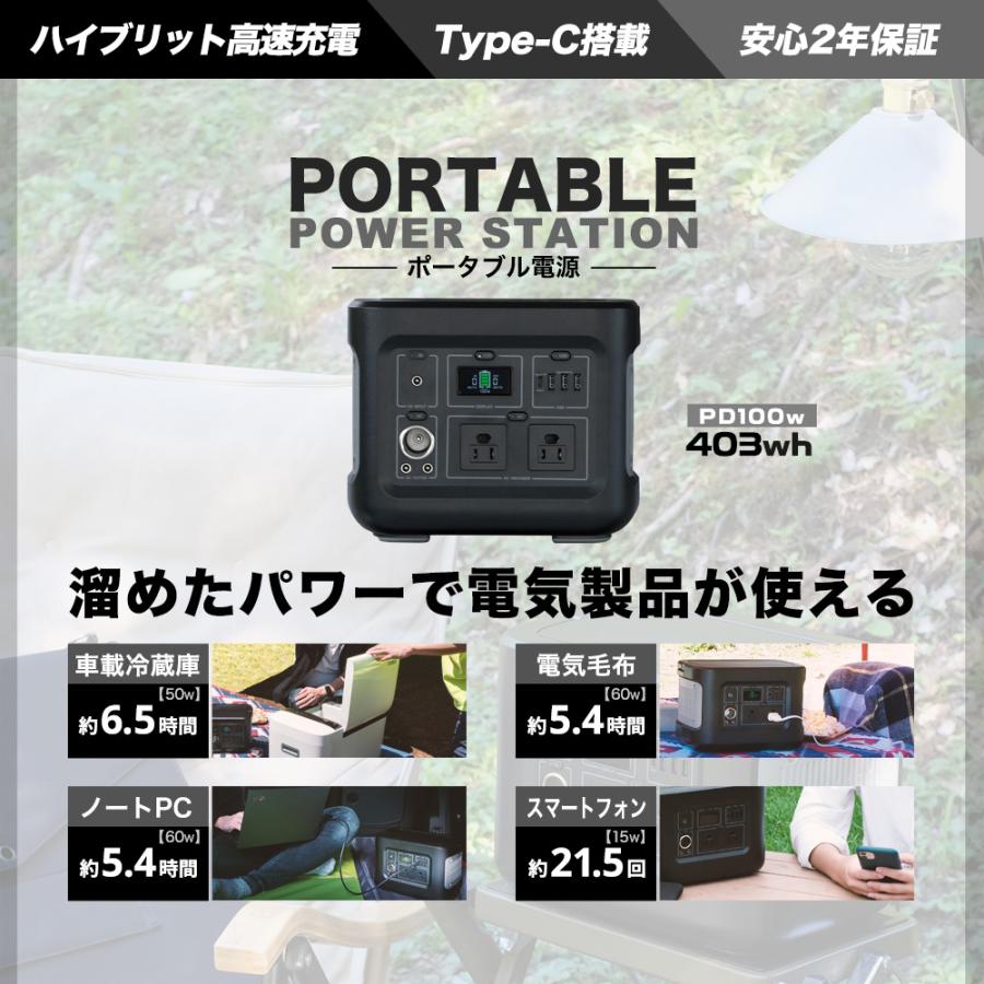 ポータブル電源 403Wh ソーラーパネル 120W セット 大容量 112000mAh | Owltech | 03