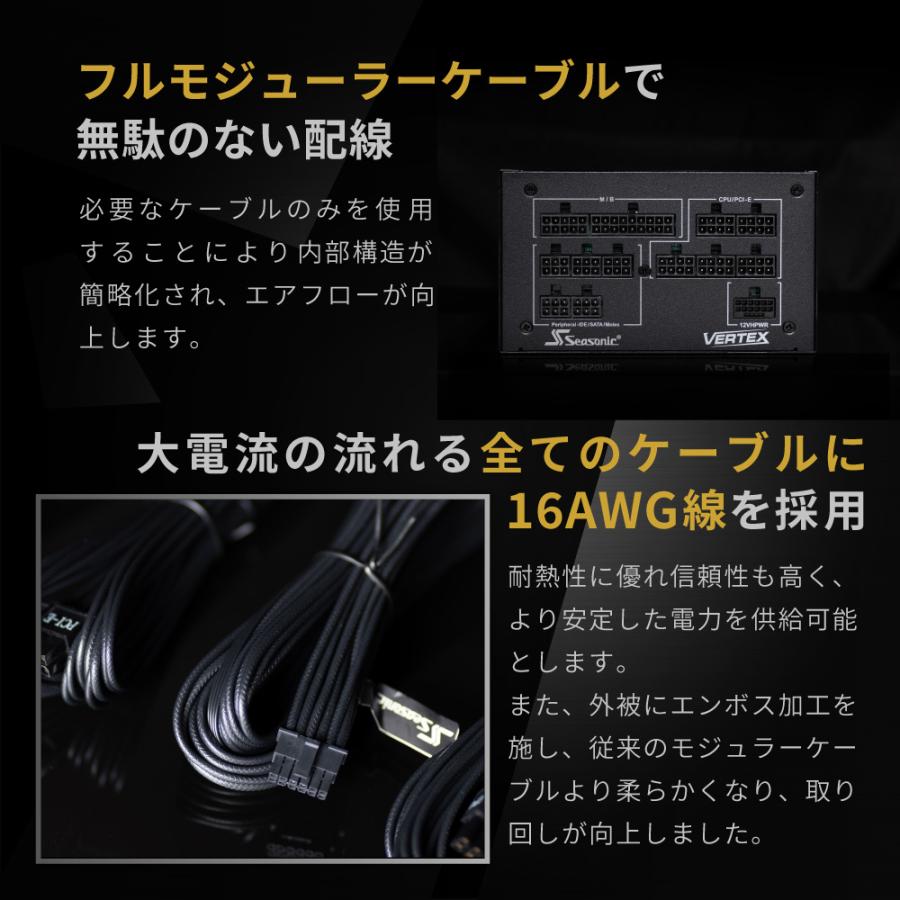 Seasonic ATX電源 1000W Seasonic製 80PLUS GOLD認証 ATX 3.0 対応