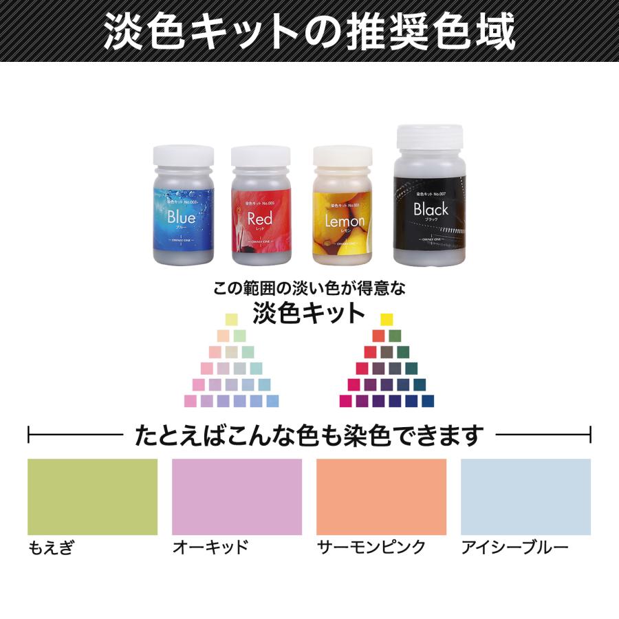 染料 布用 衣類用 染色セット 後染め 製品染め 染め直し 綿 麻 レーヨン DIY 初心者−OWNLY ONE 染色キット(淡色)｜ownly-one｜03