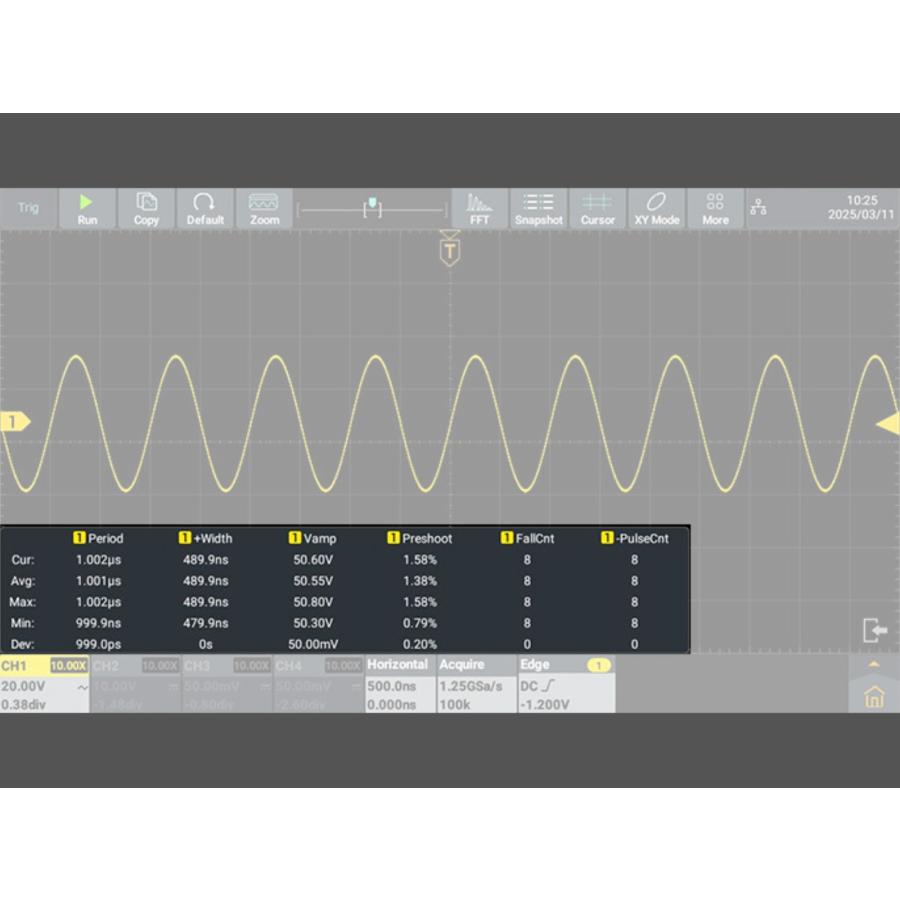 OWON ADS900A 2ch 4ch 125〜250MHz デジタル オシロスコープ 12ビット 2Gs/s メモリ長 100M FFT USB タッチスクリーン 【メーカ ー3年保証】【日本語取扱説明書の画像
