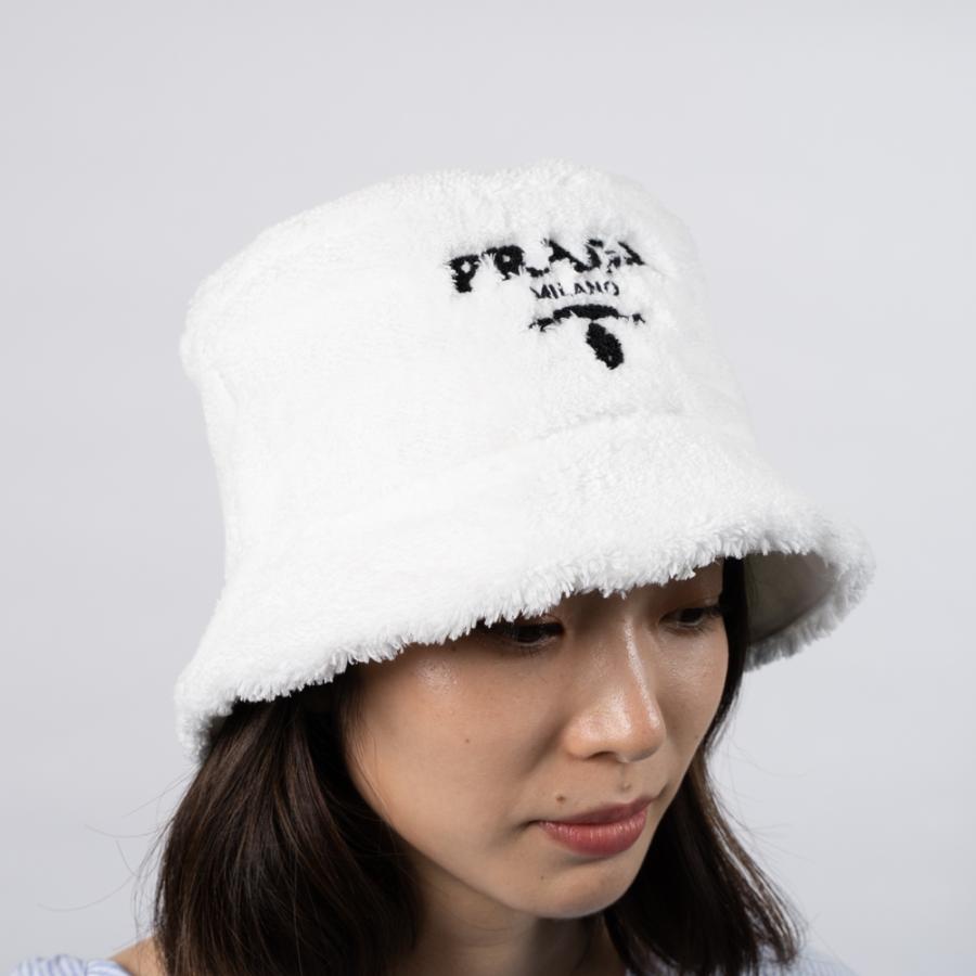 プラダ TERRY BUCKET HAT レディース ハット テリーバケットハット 1HC137 2DXO F0964 BIANCO+NERO