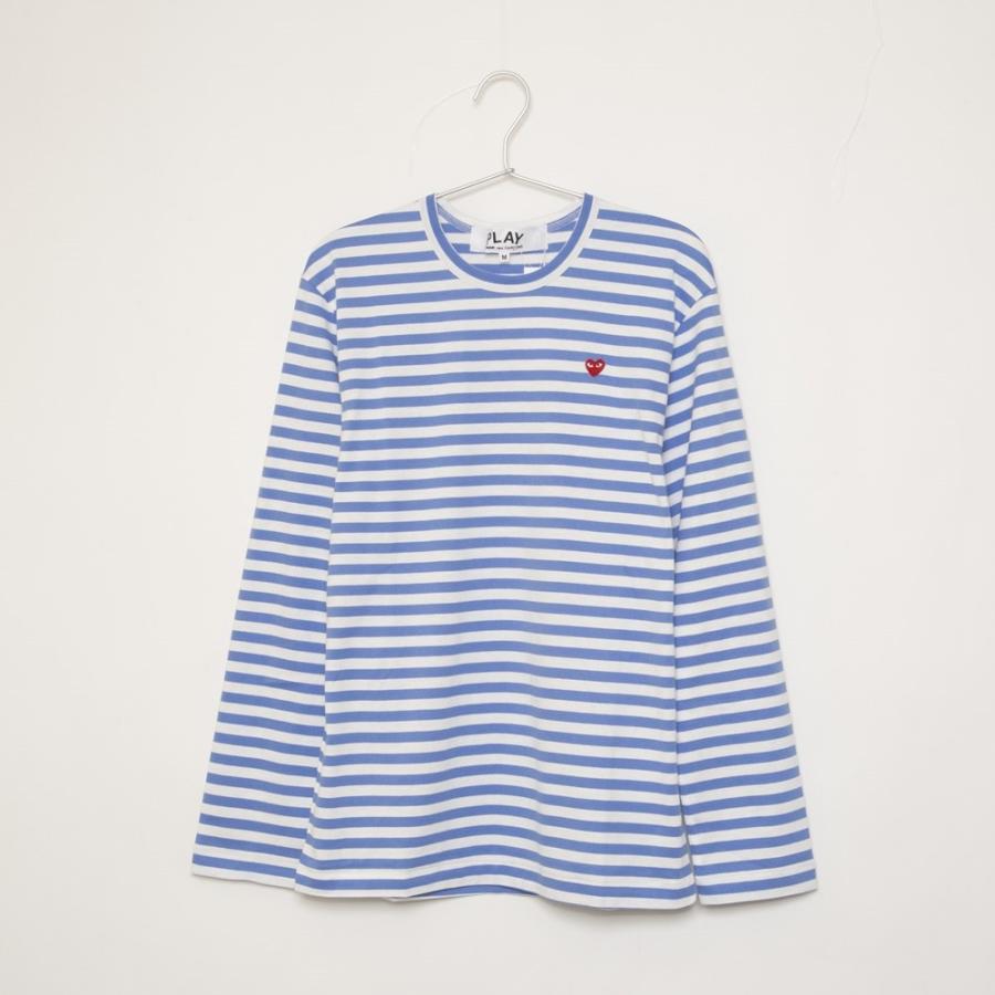コムデギャルソン カットソー Play Small Red Heart Striped L S T Shirt プレイ スモール レッドハート Az T218 051 メンズ Blue 1 Comme Des Garcons Az T218 051 1bl Oxe 通販 Yahoo ショッピング