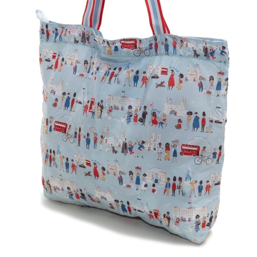 キャスキッドソン トートバッグ LARGE FOLDAWAY TOTE ラージ フォルダウェイ 930512 POWDER BLUE/LONDON PEOPLE レディース Cath Kidston :ca930512NOOS:OXE 通販 英国 Cath Kidston エコバッグ「London People 」