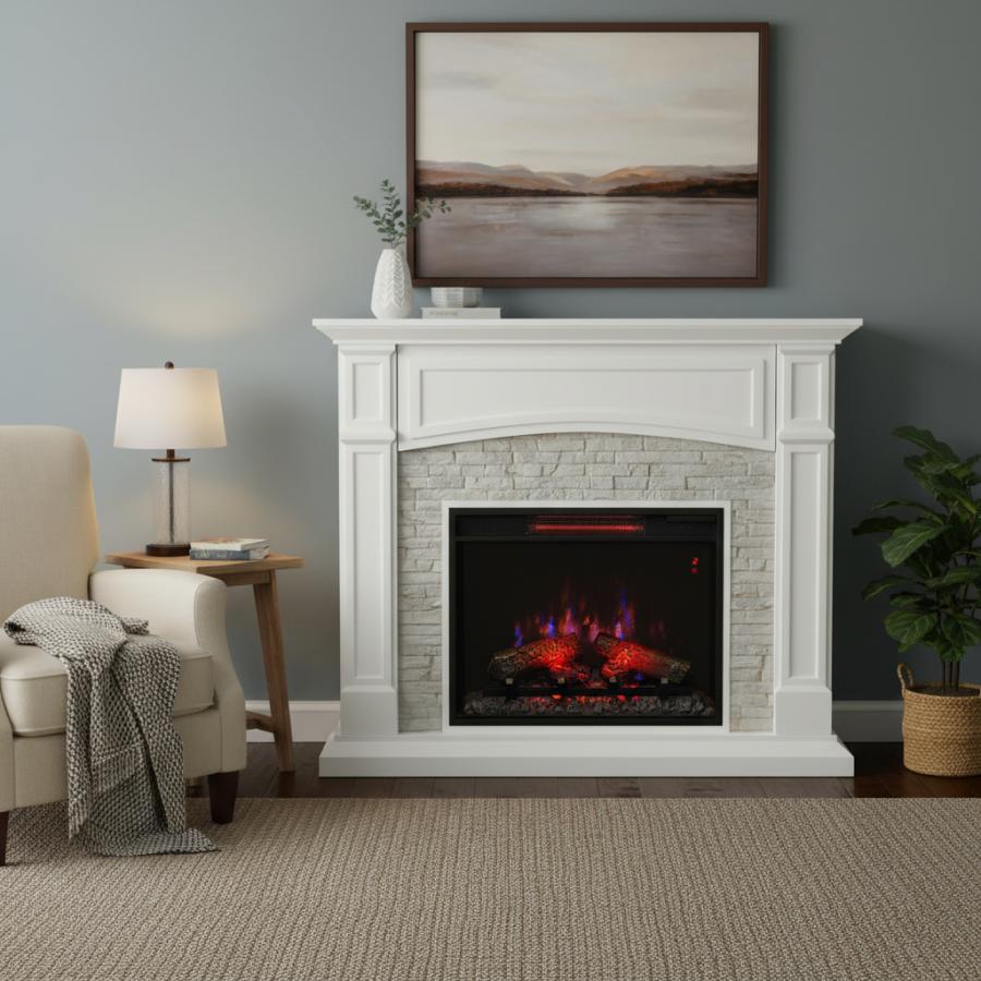 23インチ電気暖炉 セネカ クリスプホワイト/送料無料/ロイドグランデ