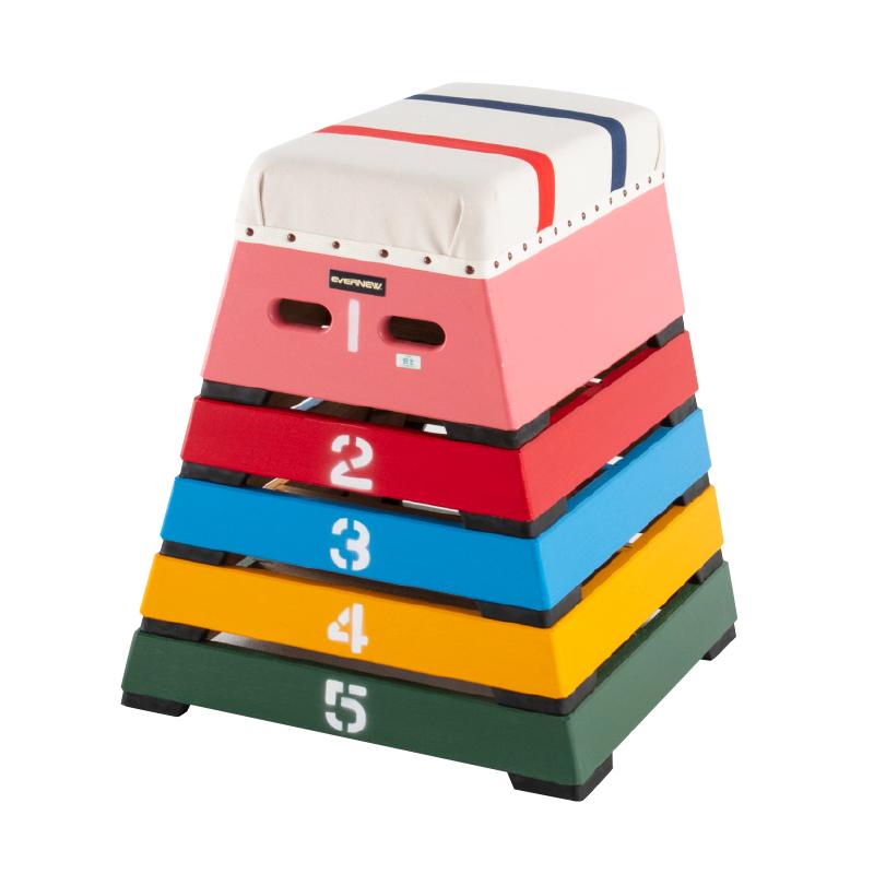とび箱 カラーとび箱5段(指導ライン入) EKF162　跳び箱　とびばこ　エバニュー　EVERNEW | 