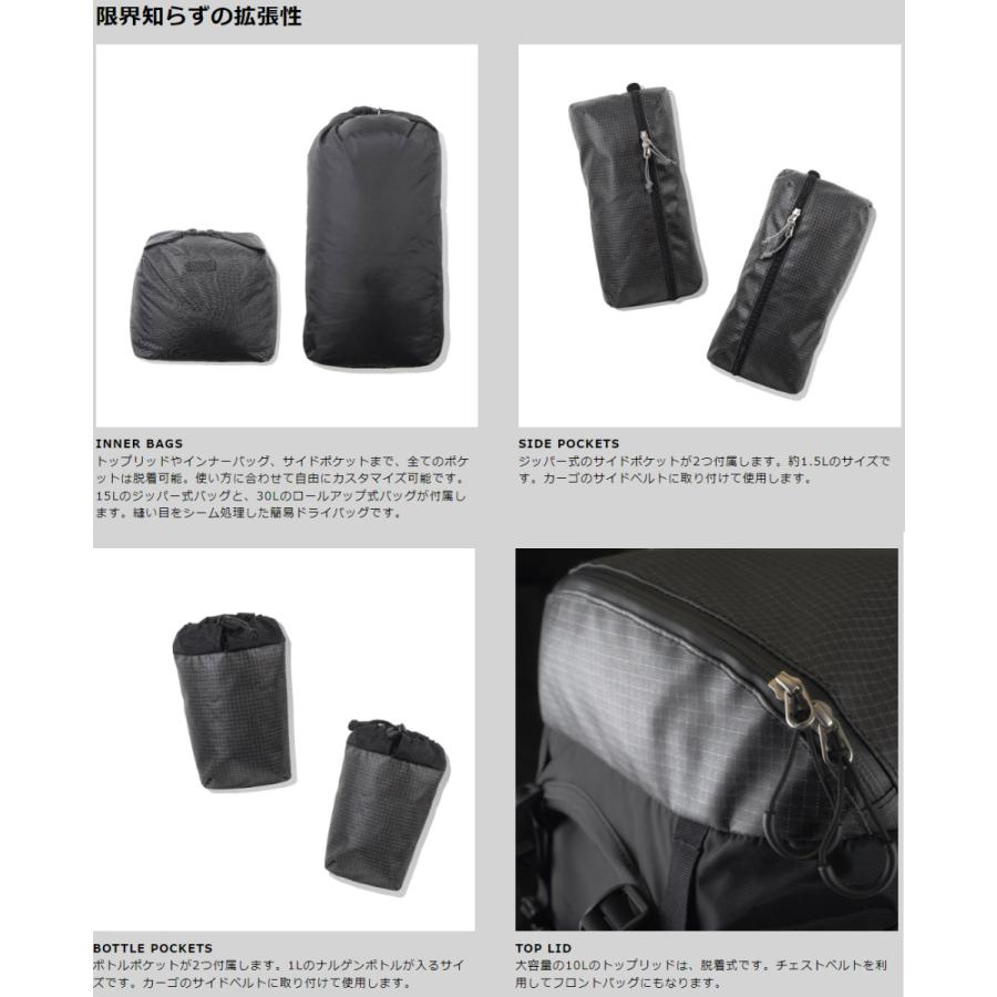 PAAGO WORKS（パーゴワークス） CARGO 55 HP204BLK : 帆布バッグ・登山