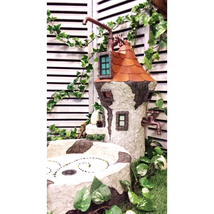 とんがり屋根の立水栓＆シンクセット】立水栓 水栓柱 立水栓セット 庭