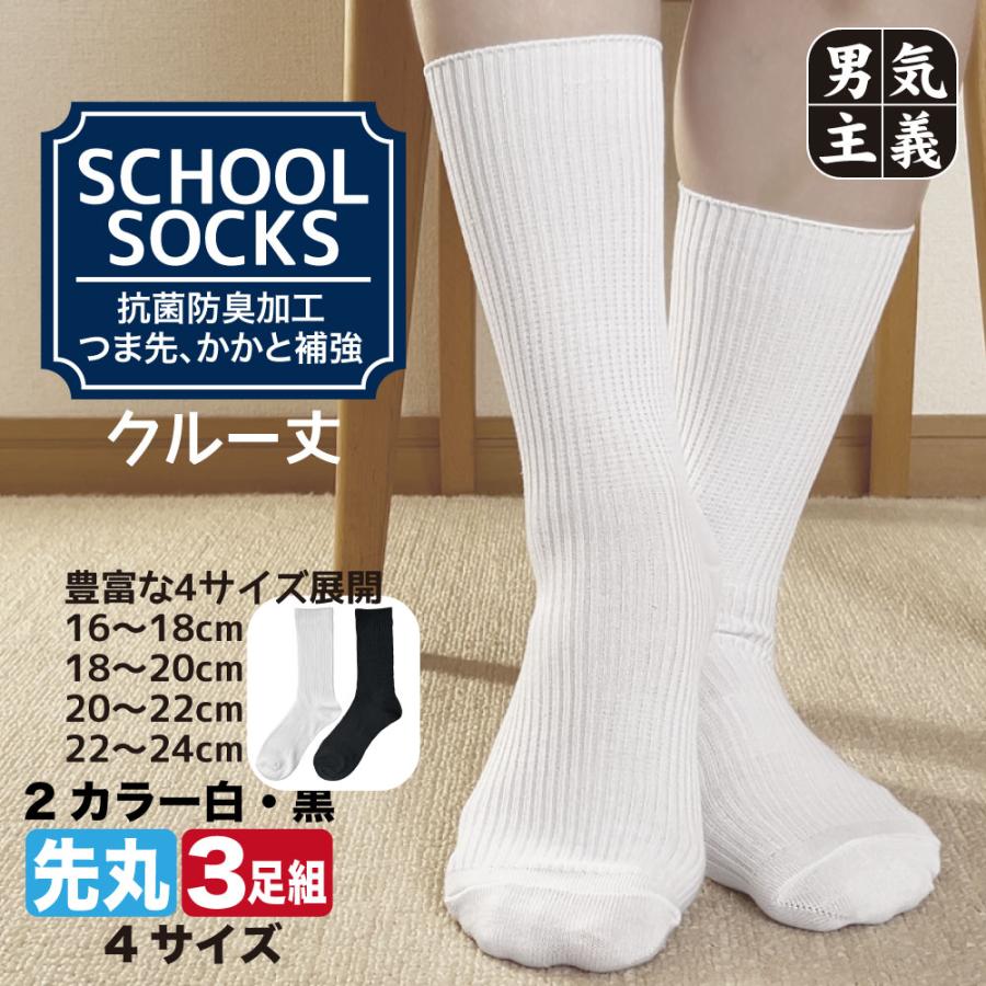 PAXーASIAN スクールソックス 3足セット 汚れにくい 防汚 抗菌防臭