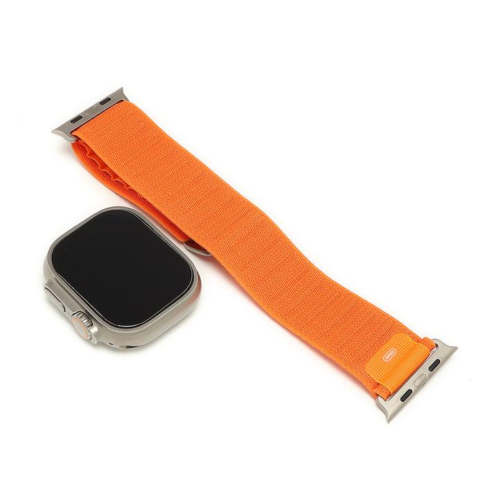 美品 Apple Watch Ultra GPS+Cellularモデル 49mm MQFL3J/A チタニウムケースとオレンジアルパインループ Mの画像