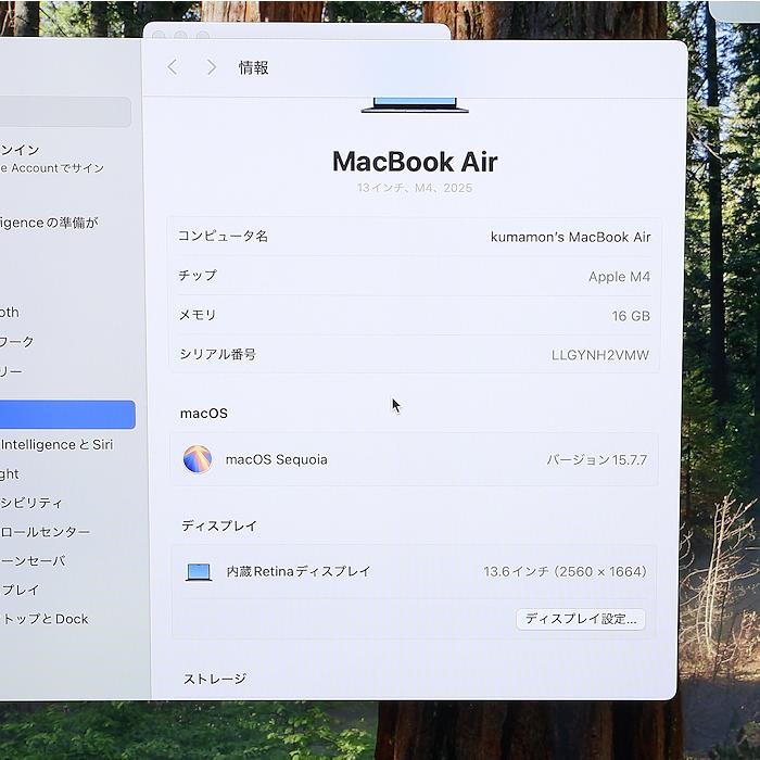 MacBook Air 美品 Apple 13.6インチ Liquid Retinaディスプレイ MW133J