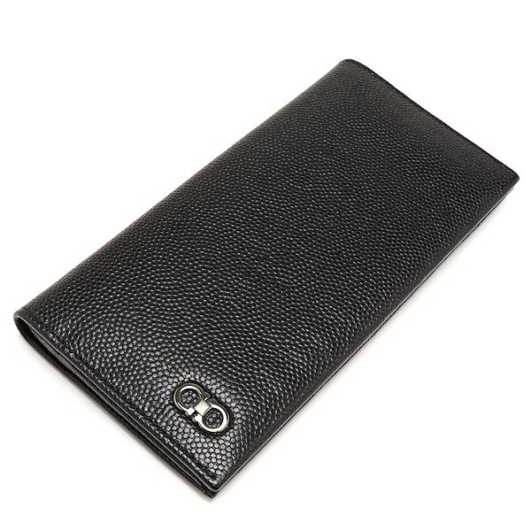 美品 Ferragamo サルバトーレフェラガモ 2つ折り 長財布 FERRAGAMO 新品同様 サルヴァトーレフェラガモ ガンチーニ 二