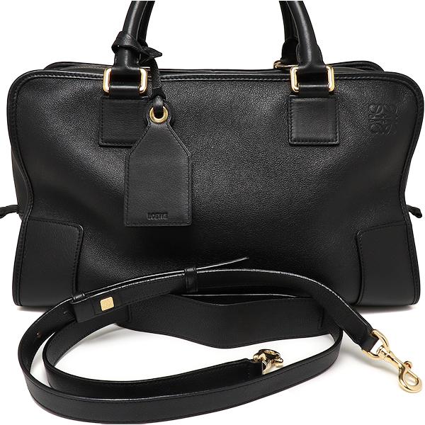ロエベ アマソナ36 352.30.N22 ハンドバッグ レザー ブラック 2WAY  
