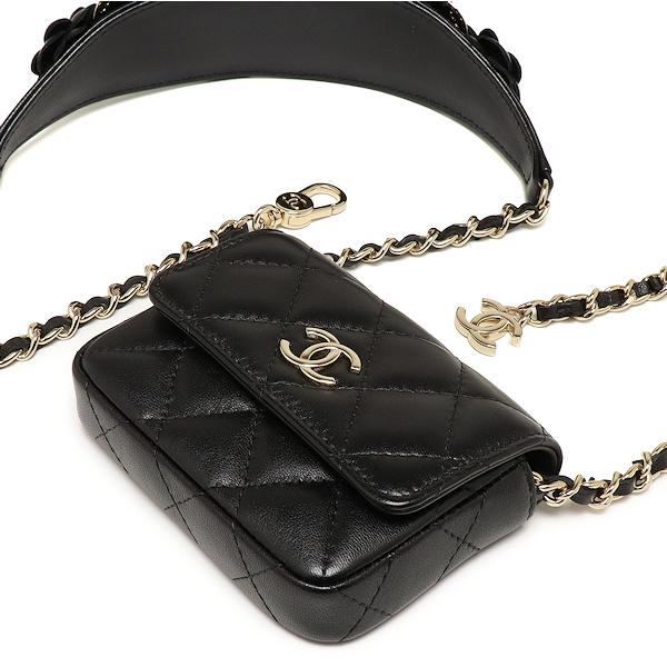 CHANEL（シャネル） 美品 マトラッセ カメリア ミニ チェーン ウエスト 