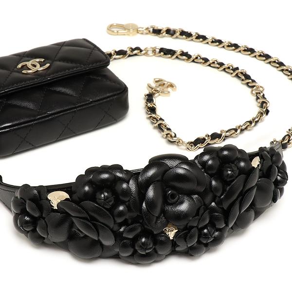 CHANEL（シャネル） 美品 マトラッセ カメリア ミニ チェーン ウエスト 