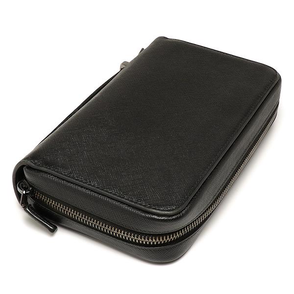 PRADA プラダ 長財布 ラウンドファスナー サフィアーノ 黒 本革 正規品 PRADA プラダ ラウンドファスナー長財布 2ML317 0FQ メンズ