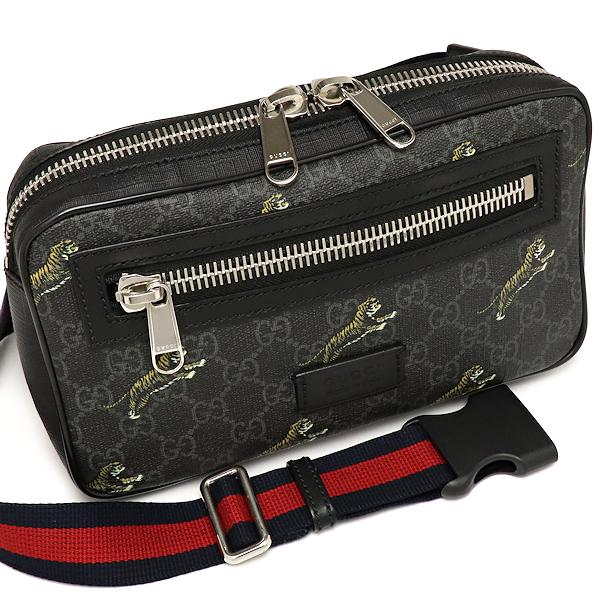 GUCCI（グッチ） GGスプリーム タイガー ボディバッグ 474293 ブラック