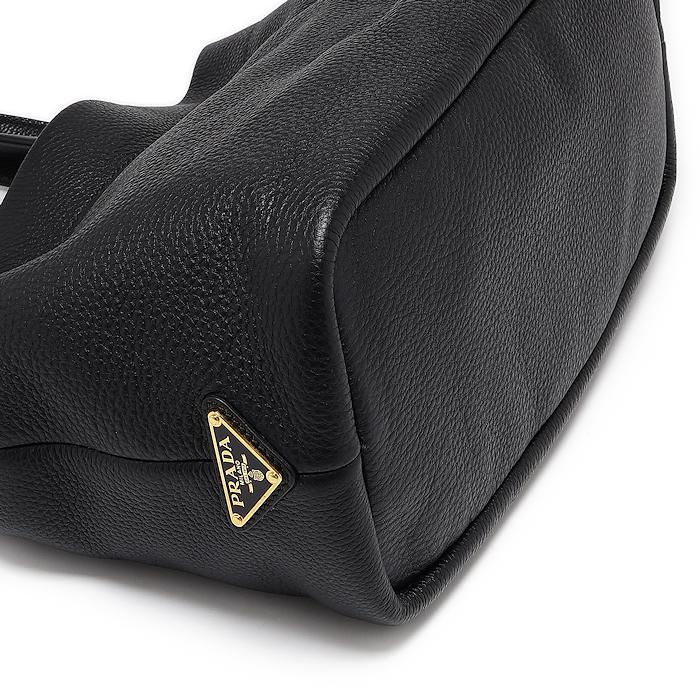 CANAPA 美品 プラダ パンチングロゴ ミディアム ソフトレザー トート