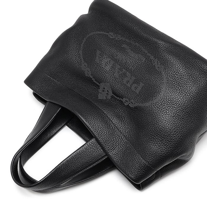 CANAPA 美品 プラダ パンチングロゴ ミディアム ソフトレザー トート