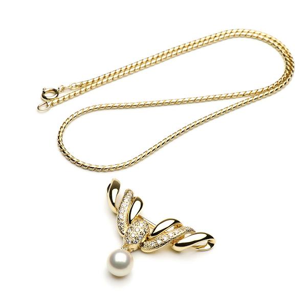 極美品 MIKIMOTO ミキモト ペントップ チャーム ネックレス パール