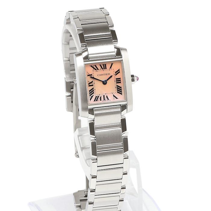 中古 カルティエ CARTIER W51028Q3 ピンクシェル レディース 腕時計 カルティエ タンク フランセーズ SM W51028Q3 ピンクシェル レディース