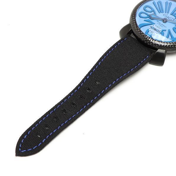 GaGa MILANO 美品 ガガミラノ マヌアーレ 48mm 5016.10S ブルー