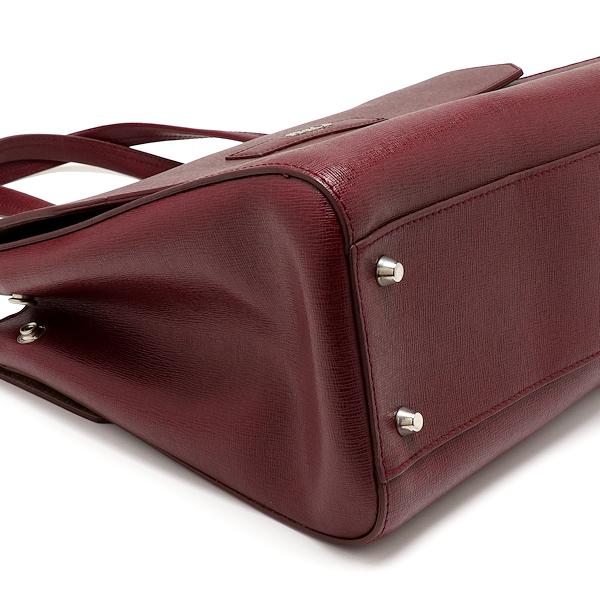FURLA（フルラ） 美品 ハンドバッグ レザー ワインレッド レディース