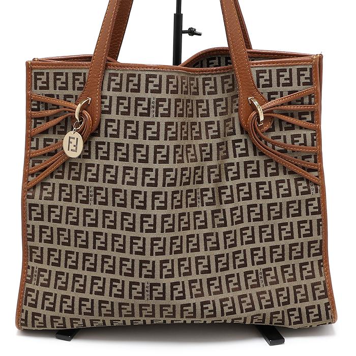 ✨FENDI✨フェンディ✨ズッキーノ✨ブラウン✨キャンバス✨トートバッグ✨ FENDI（フェンディ） ズッキーノ トートバッグ 8BH153 キャンバス