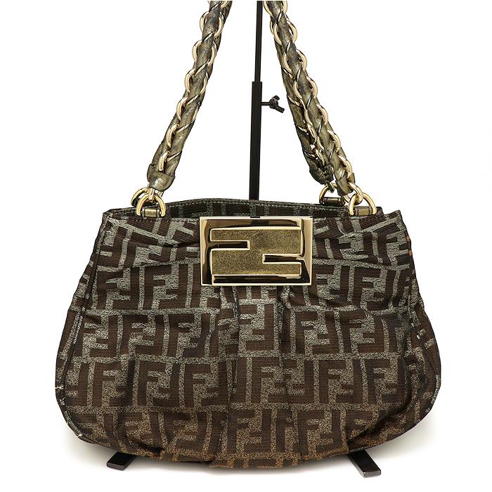 フェンディ ミア チェーンハンドバッグ ズッカ柄 ラメ FENDI : 562-2-7 
