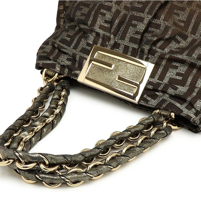 フェンディ ミア チェーンハンドバッグ ズッカ柄 ラメ FENDI : 562-2-7 
