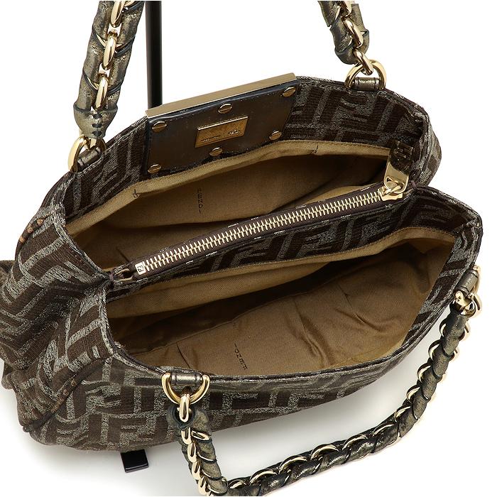 FENDI フェンディ ズッカ ミア ハンドバッグ 2way チェーン FF金具