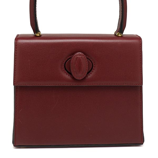 ◇美品◇カルティエ　マストライン　ハンドバッグ　ボルドー　カーフレザー Cartier（カルティエ） 美品 マストライン ハンドバッグ カーフ