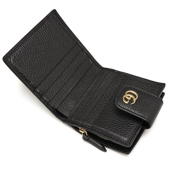 グッチ 財布 GGマーモント 二つ折り財布 523193 レザー ブラック GUCCI｜oyama｜07