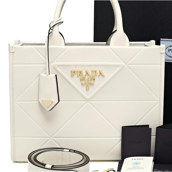 PRADA プラダ シンボル トップステッチ レザースモールバッグ