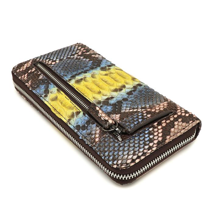 未使用 パイソン ラウンドファスナー長財布 TW-0007 マルチカラー M.I  