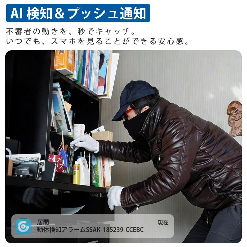 見守りカメラ ペットカメラ 監視カメラ 室内 WIFI 3MP 防犯カメラ PTZ