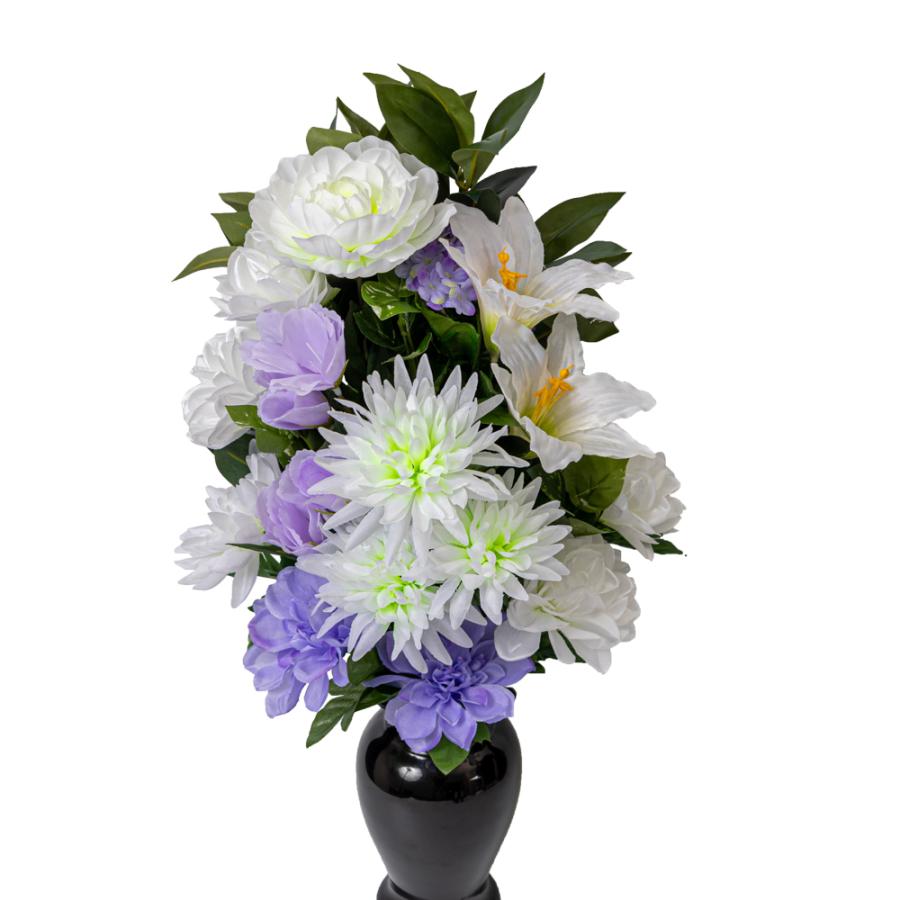 ユリと菊のお供え仏花、お盆花アレンジメント ユリと菊のお供え仏花、お盆花アレンジメント 生花 ユリ入りお花