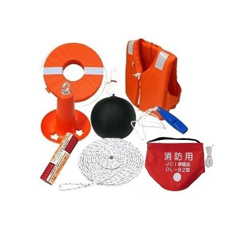 法定備品セット ゴムボートセット 3人用(認定救命具3着 黒球2枚