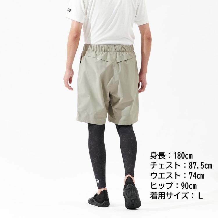 ダイワ　レインマックス　リップストップショートパンツ ブラックL DAIWA（ダイワ） レインウェア DR-5025P RAINMAX リップストップ