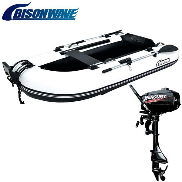 予約 22年8月入荷予定 カヌー カヤック ボート バイソンウェーブ 22年8月入荷予定 Bwl250light Ts マーキュリー2馬力2 ストローク船外機 Ozatoya ゴムボート3人乗り船外機セット アウトドア 釣り 旅行用品