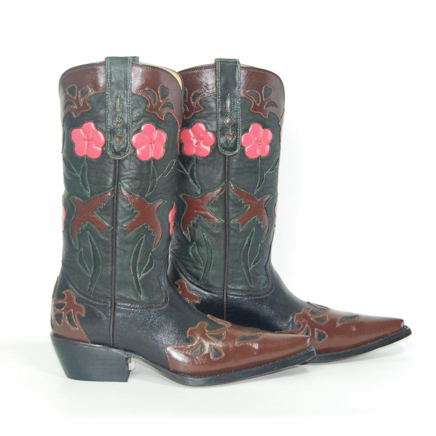 MONTANA モンタナ　ウエスタンブーツ　レザー バラ　レディース　薔薇 MONTANA モンタナ ウエスタンブーツ レザー バラ レディース 薔薇