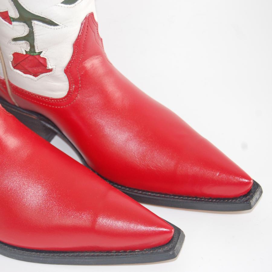 新品☆DAN POST☆ウエスタンブーツ☆25センチ☆赤紫 ウエスタンブーツ レディース 23.0 バタフライインレイ 本革