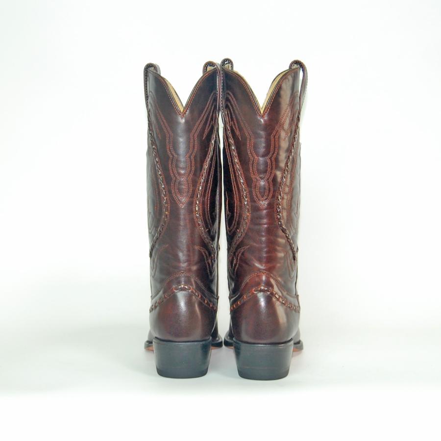 ウエスタンブーツ レディース 23.0 本革 編み込み飾り : オオゼキ靴店