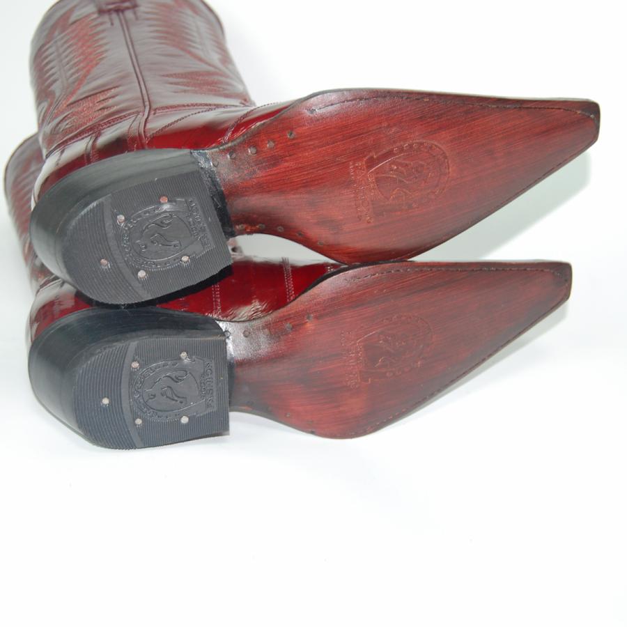 ウエスタンブーツ レディース 23.0 イール うなぎ革 本革 : オオゼキ靴