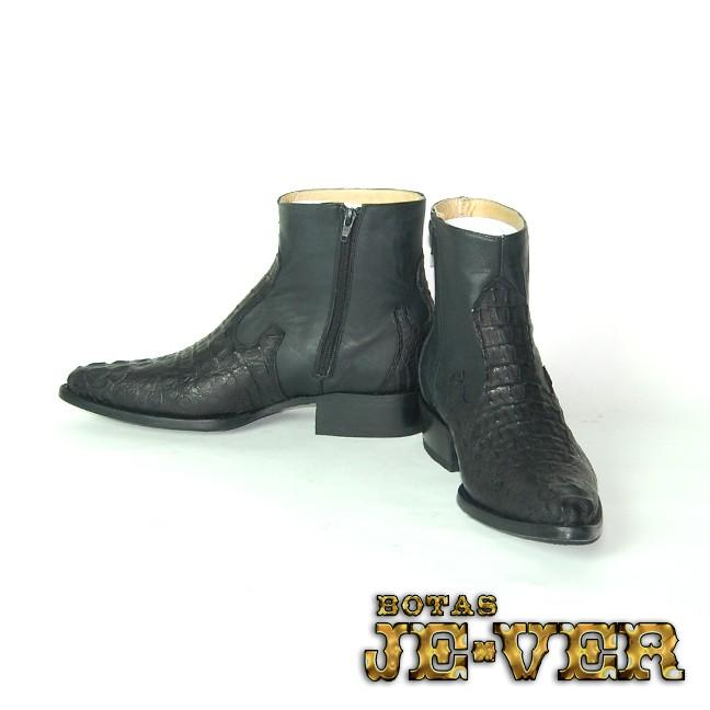 ウエスタンブーツ メンズ 26.5 ワニ革 カイマン ホーンバック ショート 本革