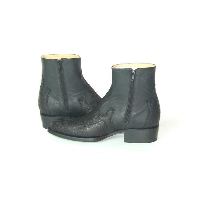 匿名配送 ウエスタンブーツ メンズ 26.5 ワニ革 カイマン ホーンバック ショート 本革 【DG9549806409】(34320円)