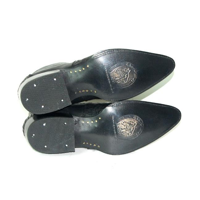 匿名配送 ウエスタンブーツ メンズ 26.5 ワニ革 カイマン ホーンバック ショート 本革 【DG9549806409】(34320円)