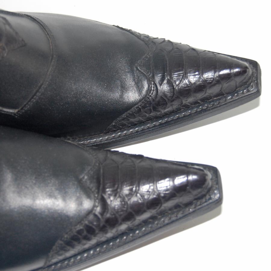 ビジネスシューズ メンズ 27.5 パイソン ポインテッドトゥ