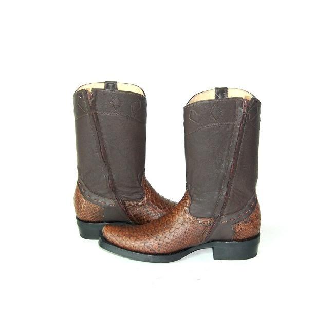 半額SALE／ ウエスタンブーツ メンズ 27.0 パイソン サイドジップ 本革