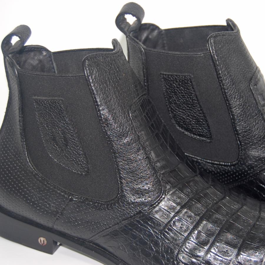 ウエスタンブーツ メンズ 25.5 ワニ革 カイマンベリー ショート