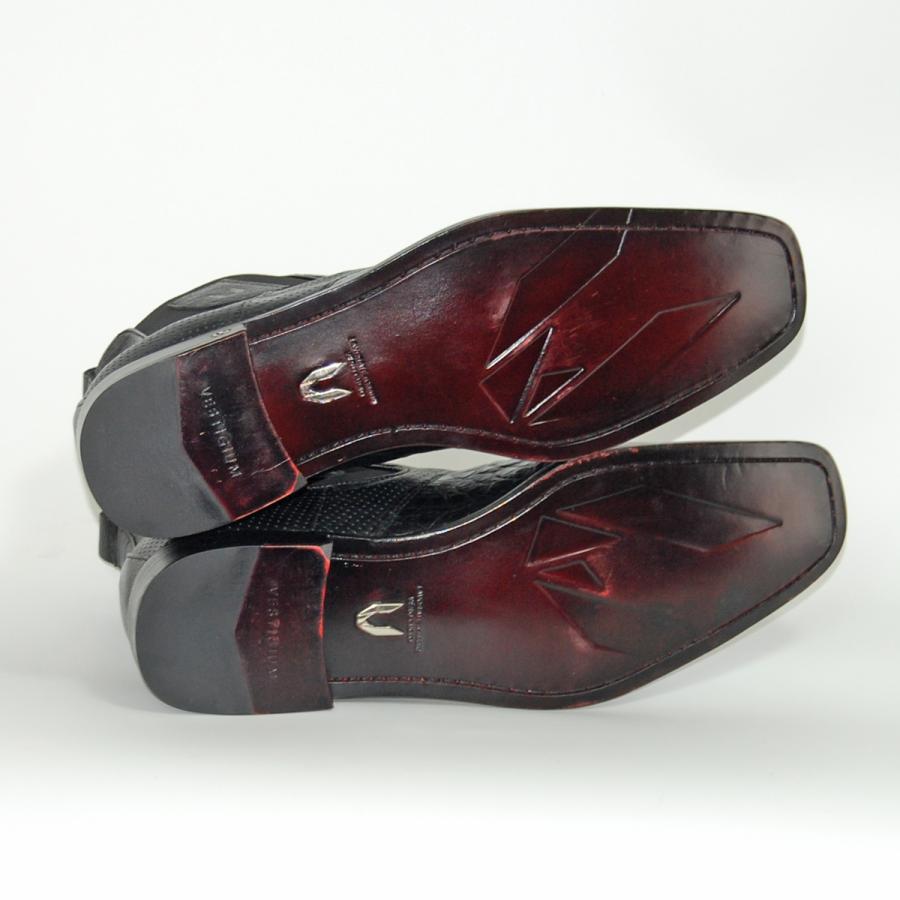 ウエスタンブーツ メンズ 25.5 ワニ革 カイマンベリー ショート